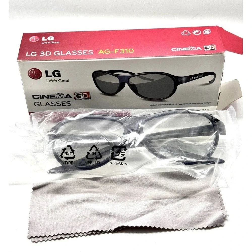 LG AG-F310 Cinema 3D Glasses Black Open Box New Unused 1 Pair